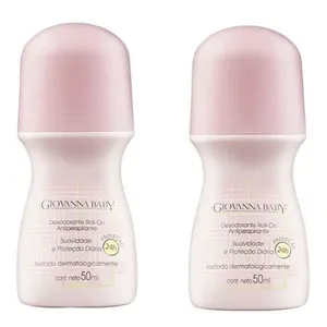 Kit Desodorante Giovanna Baby Rosa Classic 50ml Roll On 2 Unidades