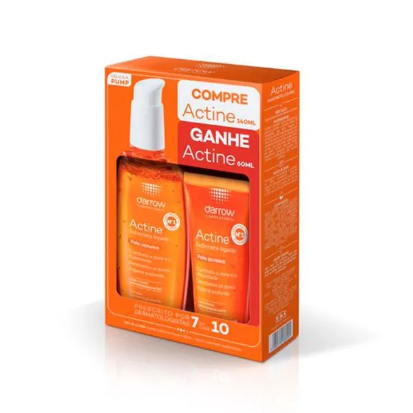 Kit Sabonete Líquido Actine Pele Acneica 140ml + Actine Pele Acneica 60ml