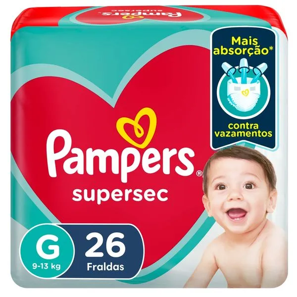 Fralda Pampers Supersec G 26 Unidades