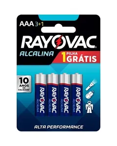 Pilha Palito Alcalina Rayovac Leve 4 Pague 3