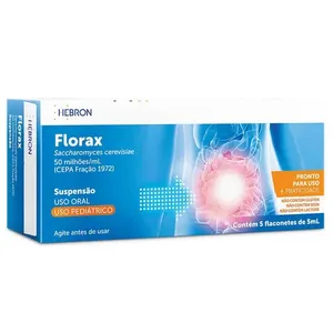Florax Pediátrico 50 milhões/ml Sabor Framboesa Suspensão Oral 5 Flaconetes 5ml