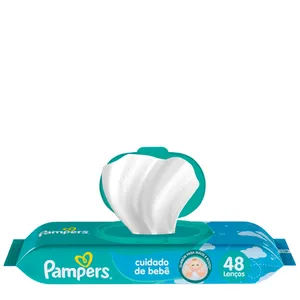 Lenço Umedecido Pampers Cuidado de Bebê 48 Unidades