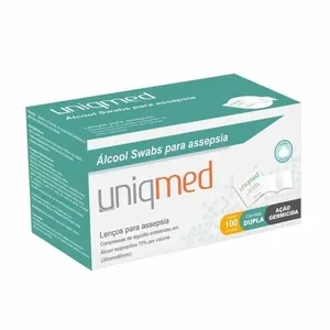Álcool Swabs para Assepsia Uniqmed 100 Unidades