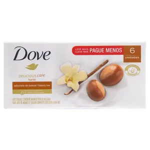 Pack Sabonete Barra Dove Manteiga de Karité e Baunilha 6 Unidades 90g