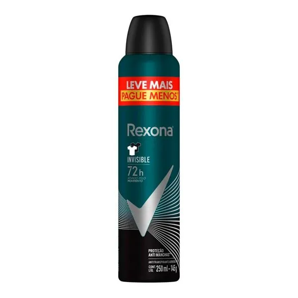 Desodorante Aerosol Rexona Men Invisible 250ml