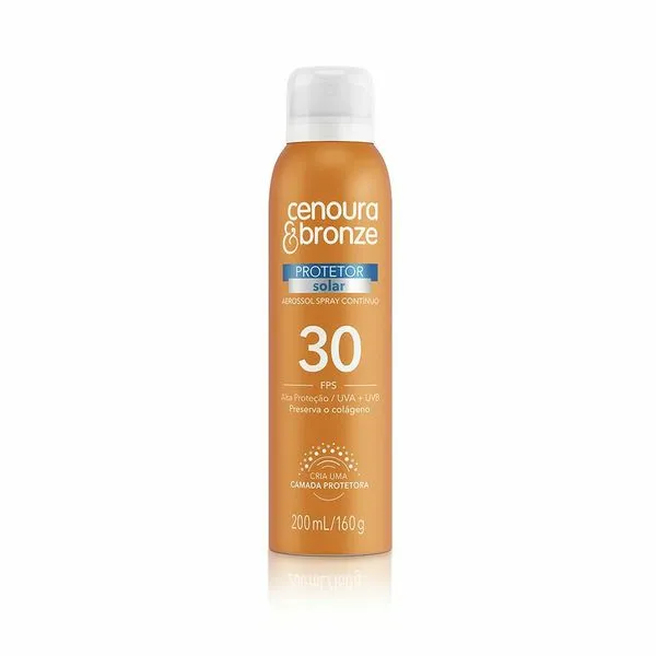 Protetor Solar Aerossol Cenoura&Bronze FPS 30 200g