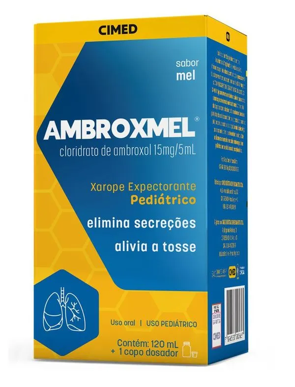 Ambroxmel 15mg/5ml Sabor Mel Xarope Pediátrico 120ml + Copo Medida