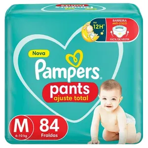 Fralda Pampers Pants Ajuste Total Roupinha M 84 unidades