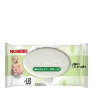 Lenço Umedecido Huggies Higiene Superior Limpam 2x Mais 48 Unidades