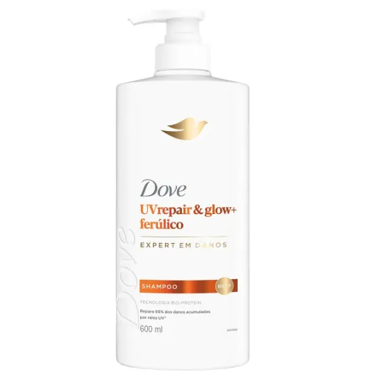 Shampoo Dove Expert em Danos UV Repair e Glow + Ferúlico 600ml