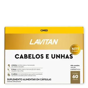Suplemento Alimentar Lavitan Cabelos E Unhas 60 Cápsulas