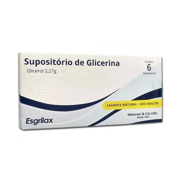 Supositório de Glicerina 2,27g Esgrilax 6 Unidades