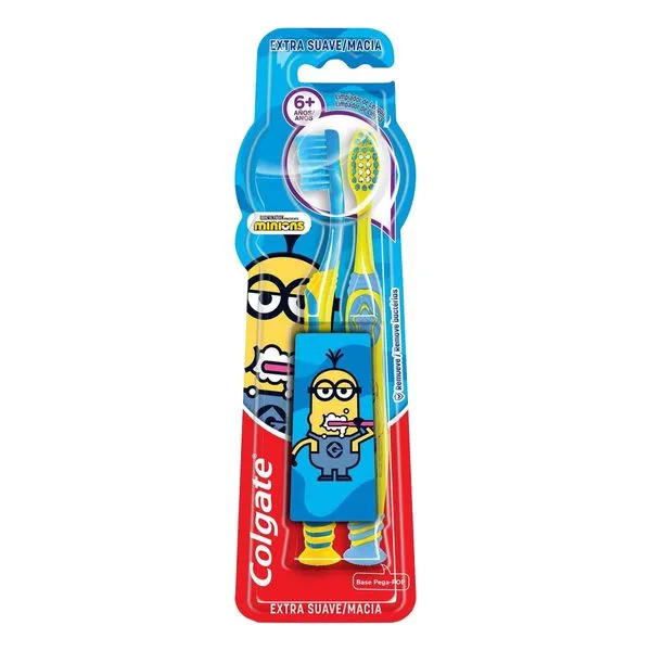 Escova Dental Infantil Colgate Smiles Minions 6+ Anos 2 Unidades