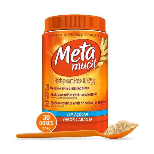 Metamucil 0,562g/g Sabor Laranja Pó para Solução 174g