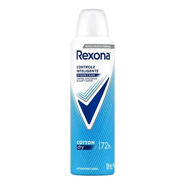 Desodorante Antitranspirante Aerosol Feminino Rexona Cotton Dry 72 horas 150ml
