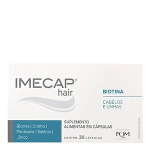 Suplemento Alimentar Imecap Hair Cabelos e Unhas FQM 30 Cápsulas