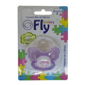Chupeta Fly Colors Silicone Ortodôntico Cores Sortidas Maiores de 6 Meses Tamanho 2