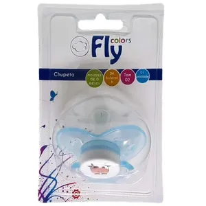 Chupeta Fly Colors Bico de Silicone Redondo Tamanho 2 Soft Cores Sortidas
