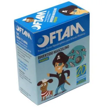 Protetor Ocular Oftam Pequeno Divertido Masculino 20 unidades