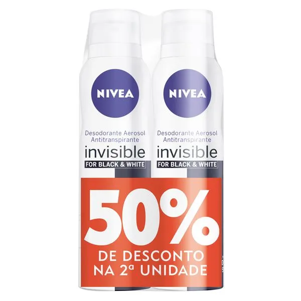 Kit Desodorante Antitranspirante Nivea Black & White Invisible Clear 72h Aerossol 150ml 2 Unidades