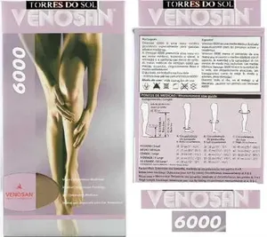 Meia Venosan 6000 AGH 7/8 Meia Coxa com Silicone 20-30mmHg Pé Aberto Bege G