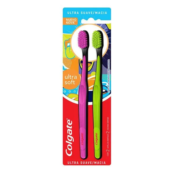 Kit Escova Dental Colgate Ultra Soft Macia Cores Sortidas 2 Unidades Kit Escova Dental Colgate Ultra Soft Macia Cores Sortidas 2 Unidades
