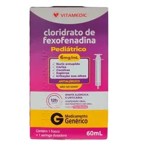 Antialérgico Cloridrato de Fexofenadina 6mg/ml Genérico Vitamedic 60ml