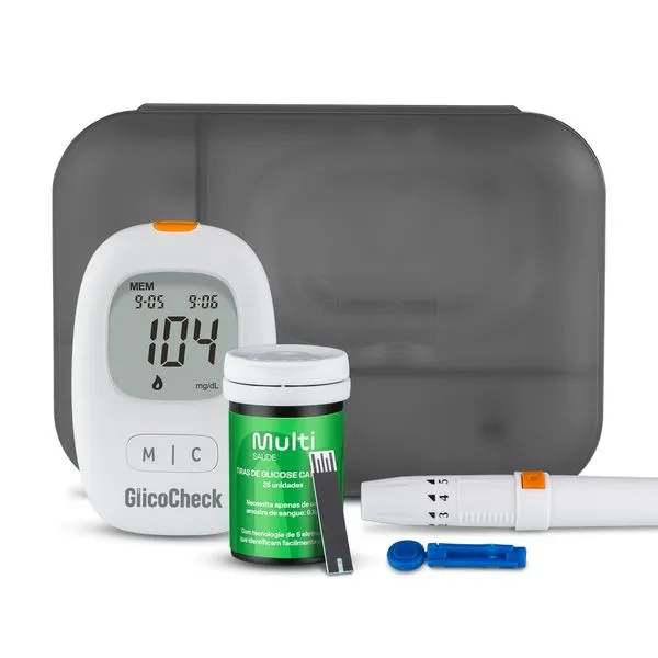 Kit para Controle de Glicemia Glicocheck Monitor +10 Tiras