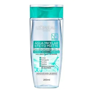 Água Micelar L'Oréal Paris Efeito Matte Solução de Limpeza Facial 200ml
