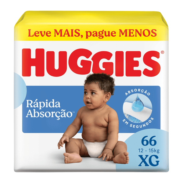 Fralda Huggies Tripla Proteção Hiper XG 66unidades