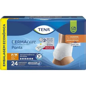 Roupa Íntima Descartável Tena Dermacare Pants Incontinência Urinária Severa P/M 24 Unidades