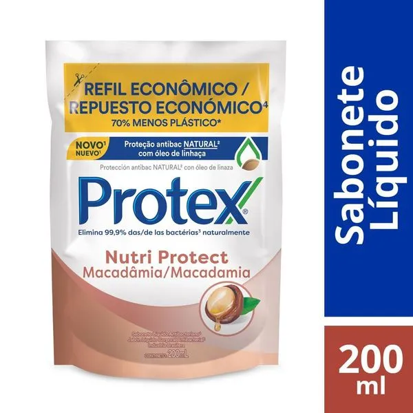 Sabonete Líquido Protex Nutri Protect Macadâmia Antibacteriano Refil 200ml