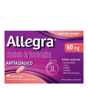 Antialérgico Allegra 60mg 10 Comprimidos Revestidos