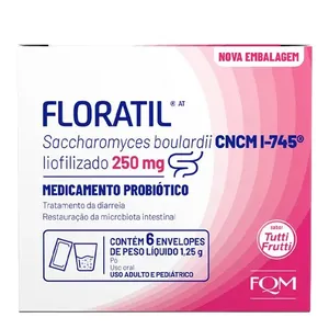 Probiótico Floratil AT 250mg FQM 6 Envelopes Pó Tutti Frutti