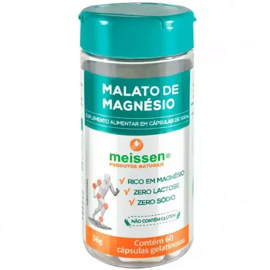 Malato de Magnésio 500mg Meissen 60 cápsulas