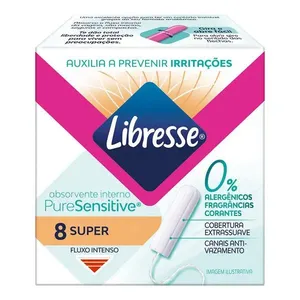 Absorvente Interno Libresse Pure Sensitive Super Extra Suave 8 Unidades