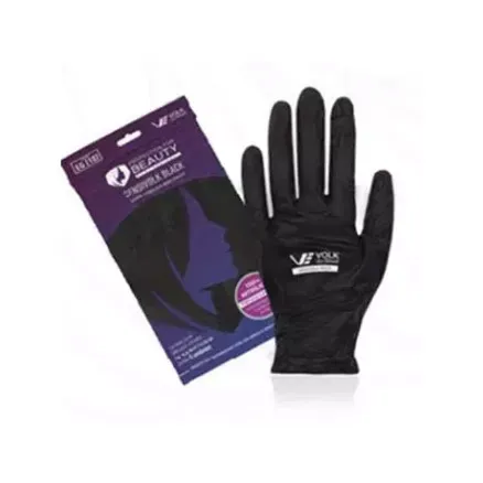 Luva Nitrílica Protection For Beauty Sensivolk Black Cor Preta Tamanho M 10 Unidades