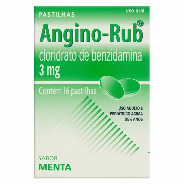 Angino Rub Pastilhas Menta 16 Unidades