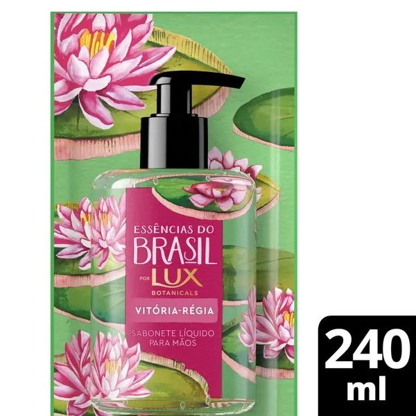 Sabonete Líquido Lux Botanicals Essências do Brasil Vitória-Régia Refil 240ml