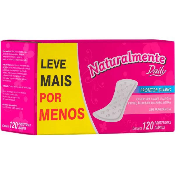 Protetor Diário Naturalmente Daily Leve 120 Pague 100 Unidades