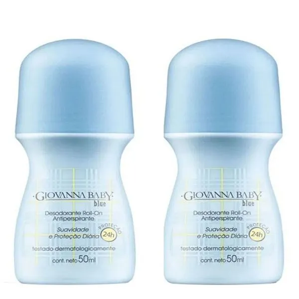 Kit Desodorante Giovanna Baby Roll On Blue 50ml 2 Unidades