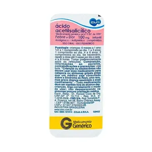 Ácido Acetilsalicílico 100mg Genérico EMS 10 Comprimidos