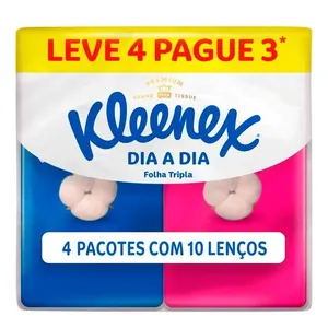 Kit Lenço de Papel de Bolso Kleenex Dia a Dia 4 Unidades