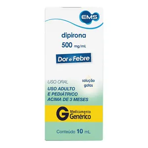 Analgésico e Antitérmico Dipirona Monoidratada 500mg/ml Genérico EMS 10ml Solução Gotas
