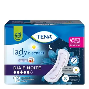 Absorvente para Incontinência Urinária Tena Lady Discreet Dia e Noite 12 Unidades