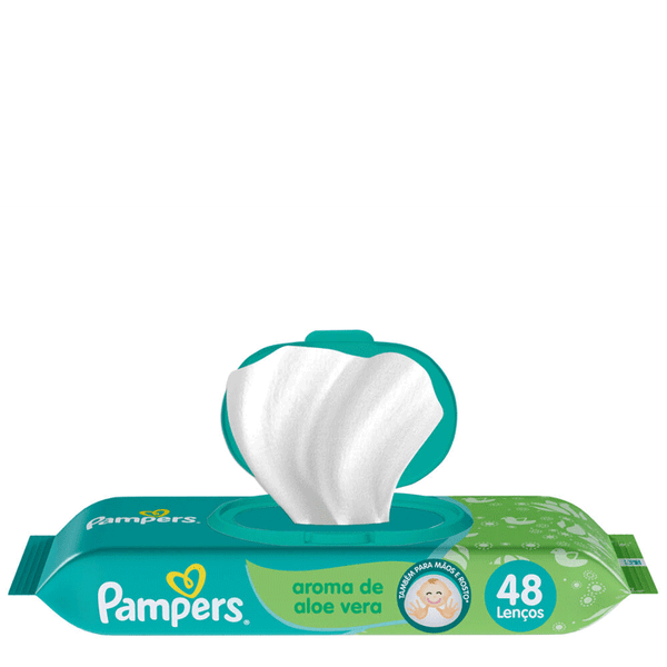 Lenço Umedecido Pampers Aloe Vera 48 Unidades
