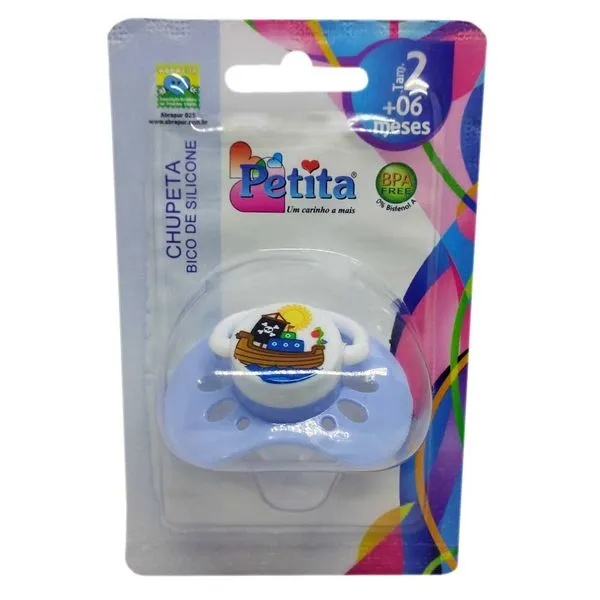 Chupeta Petita Bico de Silicone Tamanho 2 Maior de 6 Meses Cores Sortidas