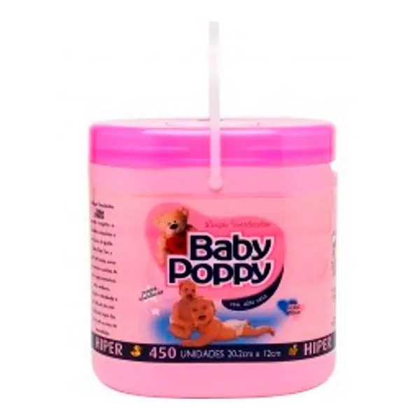 Lenços Umedecidos Hiper Baby Poppy Rosa C/450 Unidades