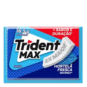 Chiclete Trident Max Hortelã Fresca Sem Açúcar 5 Unidades