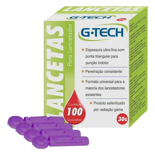 Lancetas G-Tech 30G 100 Unidades